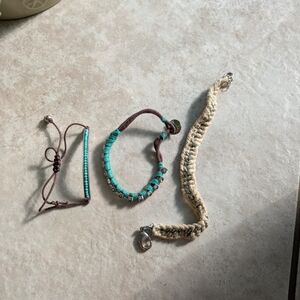 Boho Bracelet Set in Brown and Turquoise